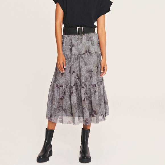 NWT $295 BA&SH JUPE LAND SKIRT IN GOLD SZ 0 XS // 2 MEDIUM